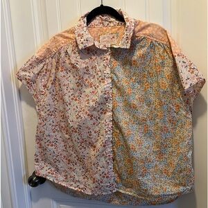 Women’s oversized patchwork shirt size Medium